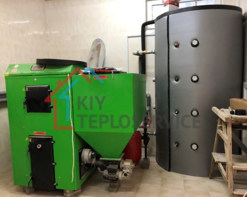 Твердотопливный котел, шнек, тепловой аккумулятор, обвязка котла